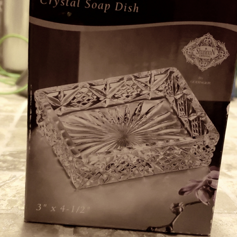 New Godinger Dublin Crystal Soap Dish